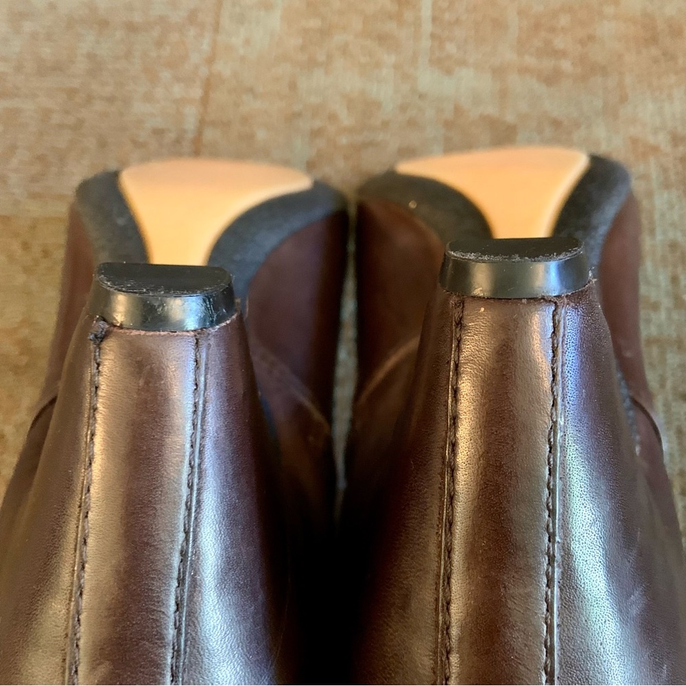 Sam Edelman Espresso Bean Brown Leather Maddox Side Zip Ankle Boots, size 9.5 - Picture 11 of 11